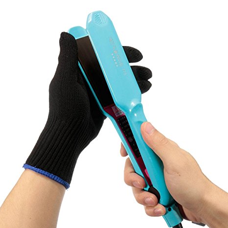 KING DO WAY 1PC Black Heat Resistant Protective Glove Mitten For Hair Straighteners Hair Curler