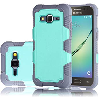Galaxy Core Prime Case, EC™ Galaxy Prevail LTE Case, Dual Layer Rugged Soft TPU Bumper Hard PC Shell Shockproof Case Cover for Samsung Galaxy Core Prime / Prevail LTE G360 (G-Mint/Grey)