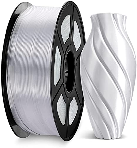 PLA Filament, 1.75mm 3D Printer Filament, PLA 3D Printing 1KG Spool, Dimensional Accuracy  /- 0.02mm, Transparent