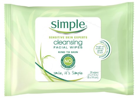 Simple Cleansing Facial Wipes 25 ct