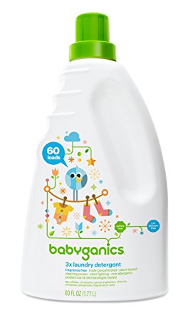Babyganics Baby Laundry Detergent, Fragrance Free, 60 Fluid Ounce