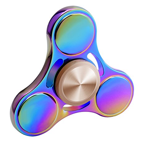 Fidget Spinner, Karei Zinc Alloy Metal Hand Tri-spinner Fidget Toys Stress Reducer for ADHD ADD Autism Anxiety, 3 - 5 Mins Noiseless Spinning, Fashion Design