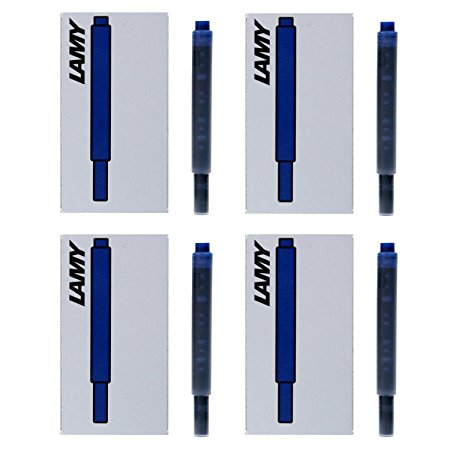 Lamy Fountain Pen Ink Cartridges, Black/Blue Ink, 4 Packs of 5 Each (LT10BKBL)