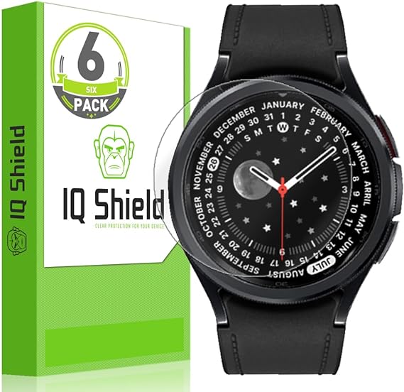 IQShield Screen Protector Compatible with Samsung Galaxy Watch 6 Classic (43mm)(6-Pack) Anti-Bubble Clear TPU Film