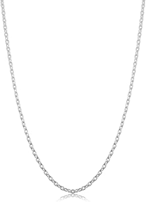 Kooljewelry Sterling Silver Round Cable Chain Necklace (1.2 mm, 1.6 mm or 2.1 mm)