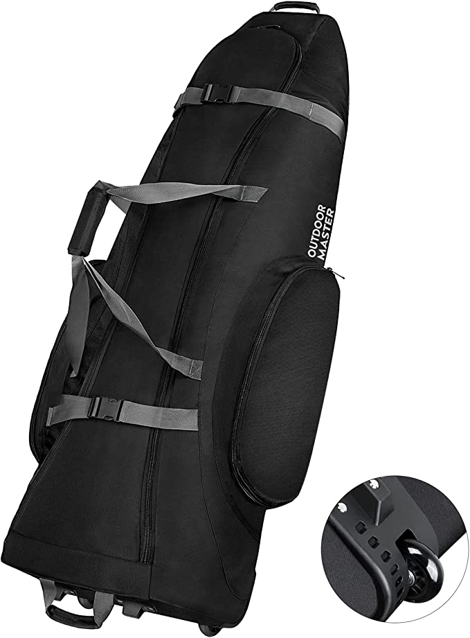 OutdoorMaster Padded Golf Club Travel Bag with Wheels, 900D Heavy Duty Oxford Waterproof -Alligators