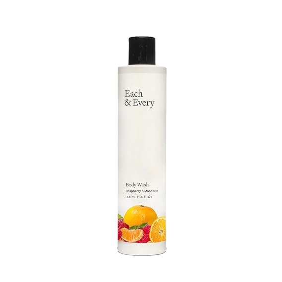 Each & Every Natural, Moisturizing Body Wash | Made with Essential Oils, Vegan & Sustainably Sourced | 10 fl oz (Raspberry & Mandarin)