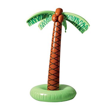 Inflatable Luau Palm Trees- Set of 2 - One Large 68 Inch and One Small 27 Inch by happy deals