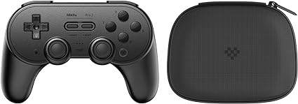 8Bitdo Pro 2 Bluetooth Gamepad for Switch/Switch OLED, PC, macOS, Android, Steam & Raspberry Pi with Storage Case (Black Edition)