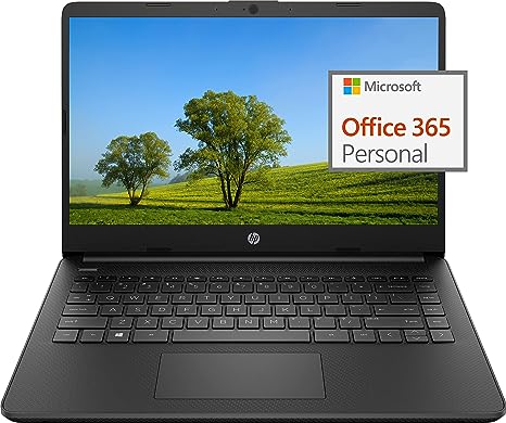 HP Newest 14" Ultral Light Laptop for Students and Business, Intel Quad-Core N4120, 16GB RAM, 192GB Storage(64GB eMMC 128GB Micro SD), 1 Year Office 365, Webcam, HDMI, WiFi, USB-A&C, Win 11