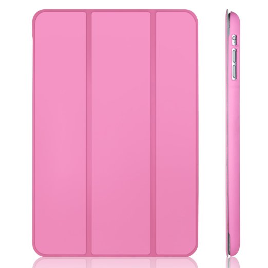 JETech Gold Serial 2nd Edition Slim-Fit Folio Auto Sleep/Wake Case for Apple Mini 1/2/3 - Pink