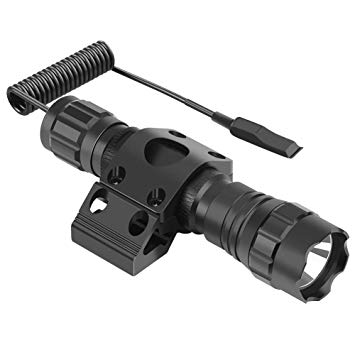 Feyachi FL17 Weapon Light 1200 Lumens Tactical Flashlight with M-Lok Rail Mount, Pressure Switch Batteries and Charger Included