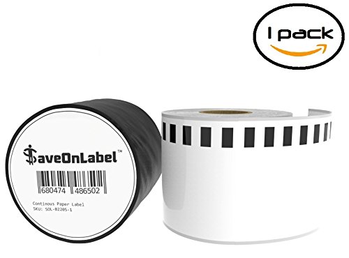 SaveOnLabel Brother DK-2205 Compatible Continuous Paper Labels, BPA Free, Strong Adhesive, Resistant To Scratches and Smudges, Compatible With QL-500/550/570/580/650/1050/1050/1060, and More (1 Roll)