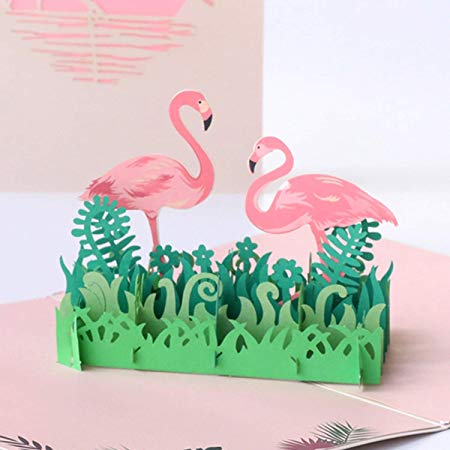 Paper Spiritz Flamingo Birthday Cards, Pop up Flamingo 3D Cards, Pop Up Valentine's Day Card, Wedding Anniversary Card, Thank You Greeting Card, Animal Cards, Bird Cards, Sympathy Card