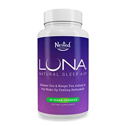 LUNA - 1 Natural Sleep Aid on Amazon - Herbal Non-Habit Forming Sleeping Pill Made with Valerian Chamomile Passionflower Lemon Balm Melatonin and More - IntraNaturals Lifetime Guarantee