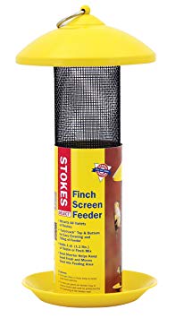 Stokes Select 38171 Finch Screen Bird Feeder with Metal Roof, Yellow, 1.1 lb Seed Capacity