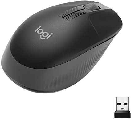 Logitech M190 Wireless Mouse Full Size Comfort Curve Design 1000Dpi Charcoal