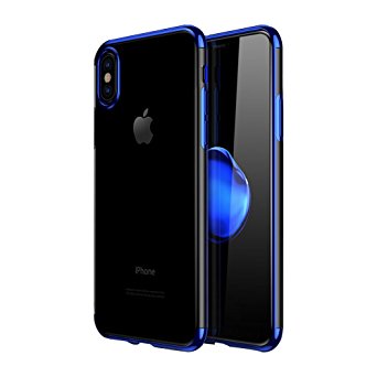 Hayder iPhone X Case Clear TPU Ultra Thin Electroplate Protective Bumper Cover Case for Apple iPhone X 10