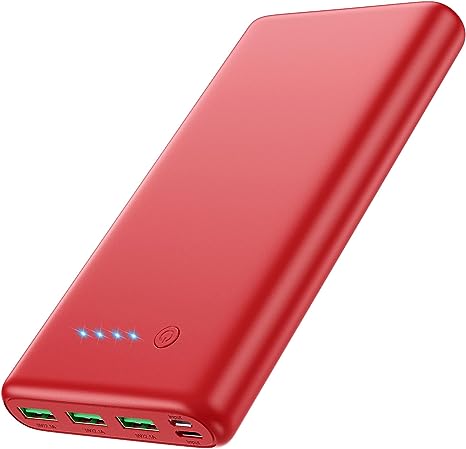 Portable Charger 36800mAh USB-C High-Speed Charging Backup Charger Compatible with iPhone 14/13,Samsung Galaxy Android Google and More-Red