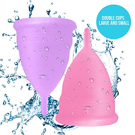 Blossom Menstrual Cup Is Best Selling in Menstrual Cups (Double Cups, Sm Lavender, Lg Pink)