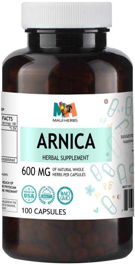 Arnica Extract 100 Capsules, 600 mg per Capsules Arnica Montana