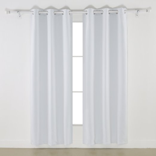 Deconovo Room Darkening Thermal Insulated Blackout Grommet Window Curtain Panel For Living Room, Greyish White, 42x63 Inch, 1 Panel
