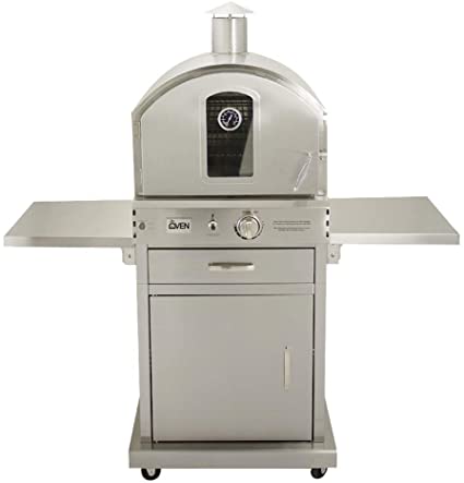 Summerset 'The Oven' Outdoor Freestanding Large Capacity Gas Oven with Pizza Stone, Smoker Box and Mobile Cart, 304 Stainless Steel Construction, Liquid Propane