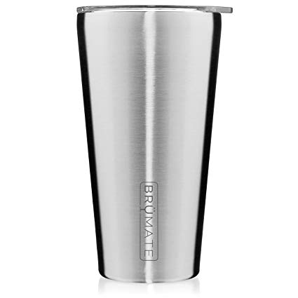 Brümate Imperial Pint 20oz Shatterproof Double Wall Vacuum Insulated Stainless Steel Travel & Camping Mug for Beer, Cocktails, Coffee & Tea with Splash-Proof Lid for Men & Women (Stainless)