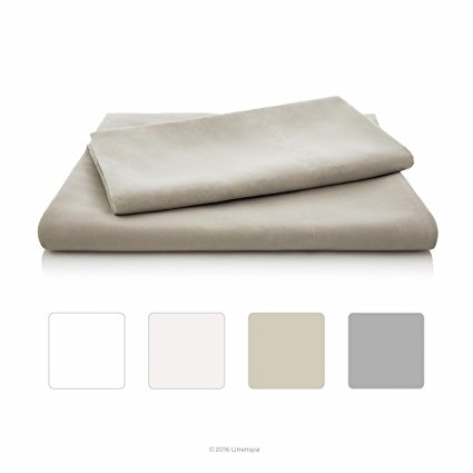 LINENSPA Brushed Microfiber Ultra Soft Bed Sheet Set - Wrinkle Resistant - Twin XL Size - Sand