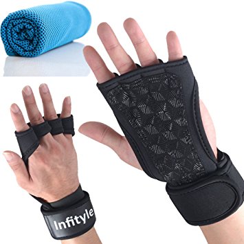 Cross Training Gloves - Weightlifting Workout Glove with Wrist Support For Fitness,Cross Fit,Gym Suits Men & Women Free Bonus with Cooling Towel