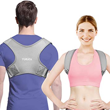 TURATA Posture Corrector for Men and Women Adjustable Upper Back Brace for Pain Relief, Clavicle Support, Thoracic Kyphosis from Neck, Back and Shoulder - FDA Approved