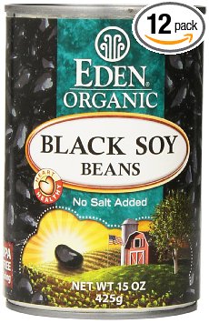 Eden Organic Black Soy Beans, No Salt Added, 15-Ounce Cans (Pack of 12)