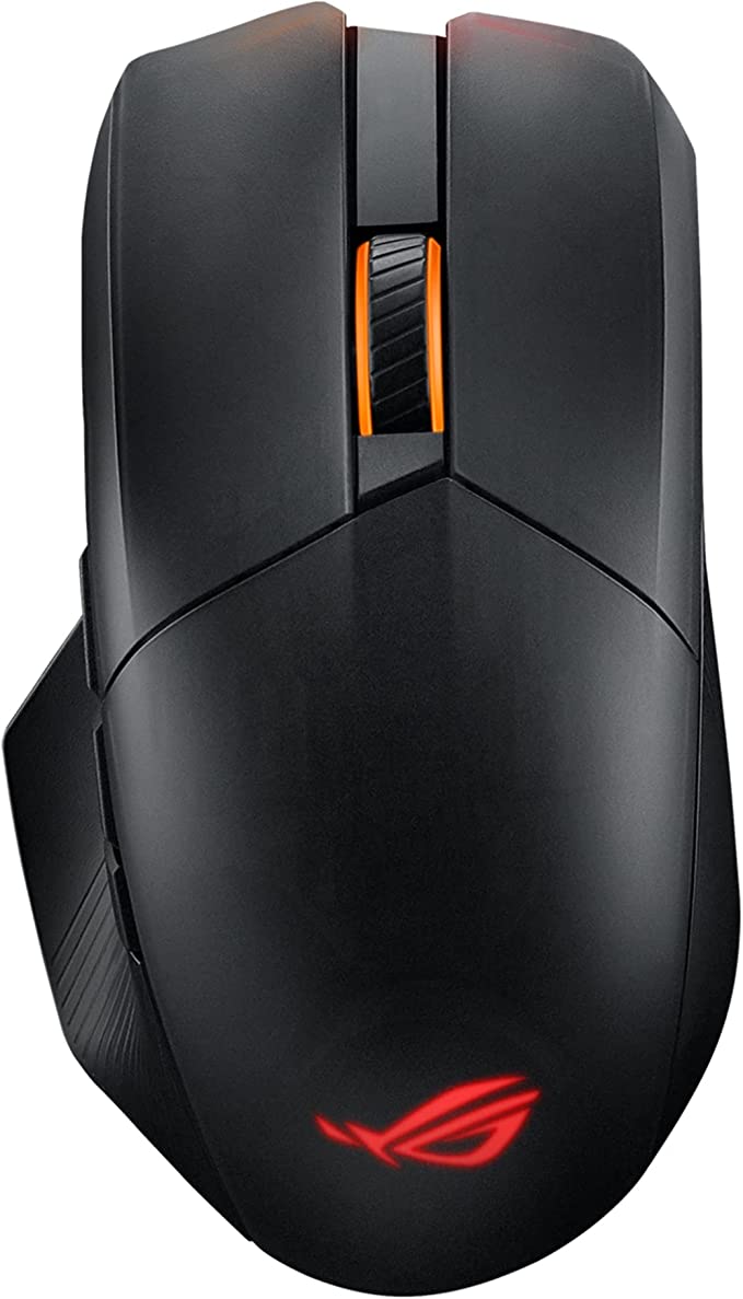 ASUS ROG Chakram X Origin Gaming Mouse, Tri-Mode connectivity (2.4GHz RF, Bluetooth, Wired), 36000 DPI Sensor, 11 programmable Buttons, Detachable Joystick, Paracord Cable, Black