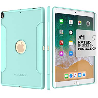 iPad Pro 10.5 Case (2017) - SaharaCase Protective Kit   Tempered Glass Screen Protector [Not Keyboard Compatible] Slim Cover [Shock-Absorbing Bumper] Scratch-Resistant Hard Back - Aqua Teal