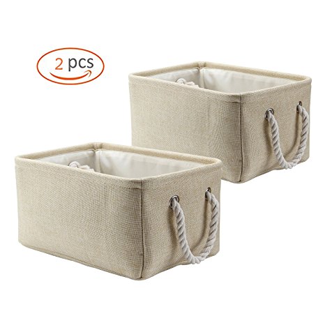 Biubee Diaper Storage Bin (2 Pack)-Collapsible Hamper Organizer Baskets with Handle for Organizing toys ,Blankets and Laundry for Newborns Gifts and Nursery