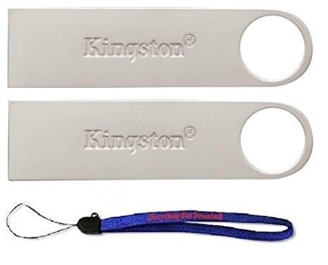 Kingston Digital 64 GB (Two Pack) 64GB DataTraveler SE9 G2 USB 3.0 Flash Jump Pen Drive (DTSE9G2/64GB) with Everything But Stromboli Lanyard