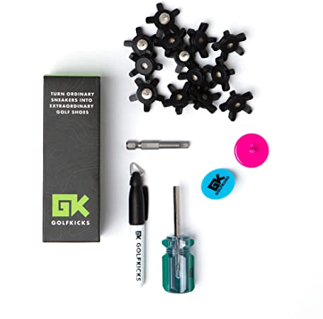 Golfkicks Golf Traction Kit for Sneakers with DIY Golf Spikes - Add Golf Cleats to Any Shoe, 20 Count - As Seen On Shark Tank