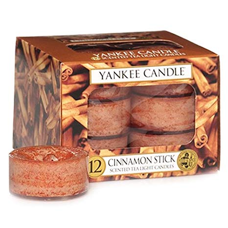 Yankee Candle Tea Light Candles, Cinnamon Stick, Pack of 12