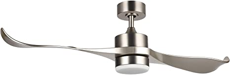 CO-Z 52-Inch Ceiling Fan with 2 Silver ABS Blades and White Glass 15W LED Light Kit, Brushed Nickel Finish (Brushed Nickel)