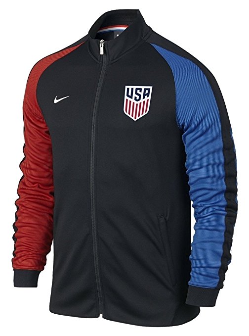 Men's USA National Soccer Team N98 Anthem Track Jacket Black/Blue/Red