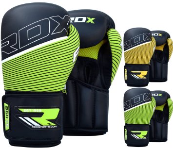 RDX Maya Hide Leather Boxing Gloves Punching Bag Glove Sparring Training Mitts Muay Thai F6