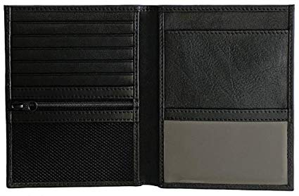 Black RFID Blocking Genuine Leather Travel Passport Wallet Holder