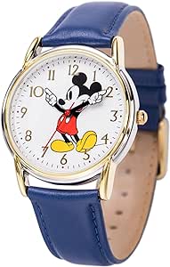 Disney Mickey Mouse Adult Classic Cardiff Articulating Hands Analog Quartz Leather Strap Watch