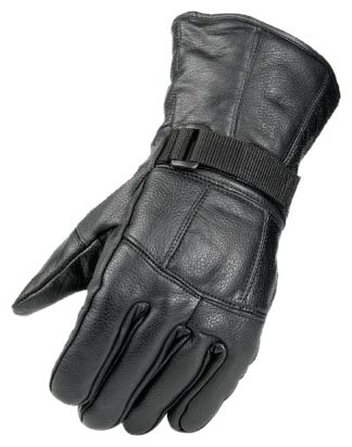 Raider Black Large Leather Motorcycle Riding Gloves
