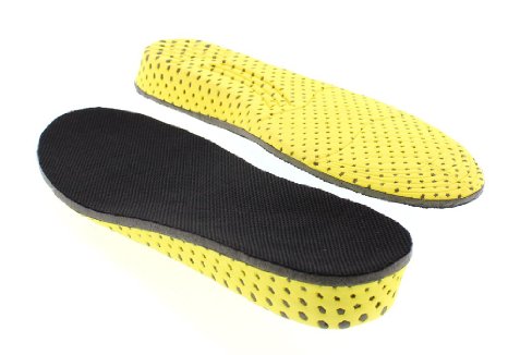 Memory Foam Height Increase Elevator Shoes Insole - Size M - 1 Inches Taller (Black)