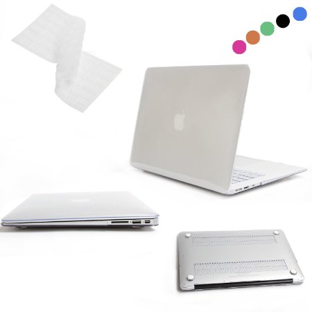 MacBook Air 13 Case, Vimay 2 in 1 Clear Crystal AIR 13-inch Plastic Hard Case Cover for Apple MacBook Air 13.3" (A1466 & A1369) with Free Keyboard Cover, Clear/Crystal
