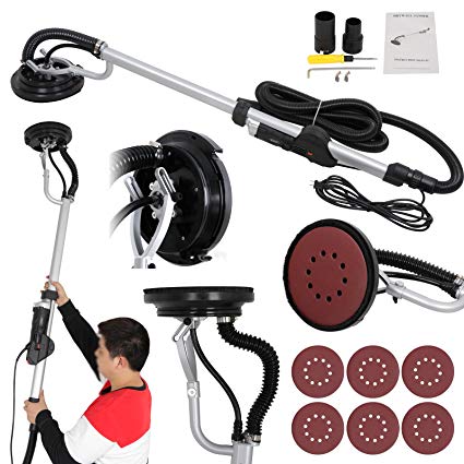 ZENY 800W Electric Drywall Sander Drywall Vacuum Adjustable Variable Speed w/ 6 Sand Pads