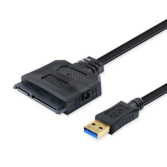 DTech USB 3.0 to SATA Adapter Cable with LED Indicators Power Jack Support SATA III for 2.5 3.5 inch Hard Drive HDD SSD