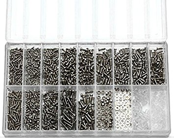 Yosoo 1000Pcs Micro Eyeglass Sunglass Spectacles Watch Tiny Screws Nut Assortment Repair Tool Kit Set Stainless Steel Screws