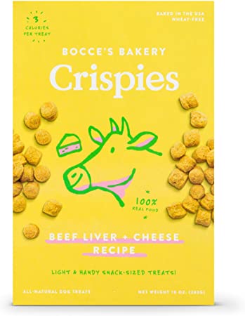 Bocce's Bakery - Crispies Dog Treats, Beef Liver   Cheese Recipe, 10 oz